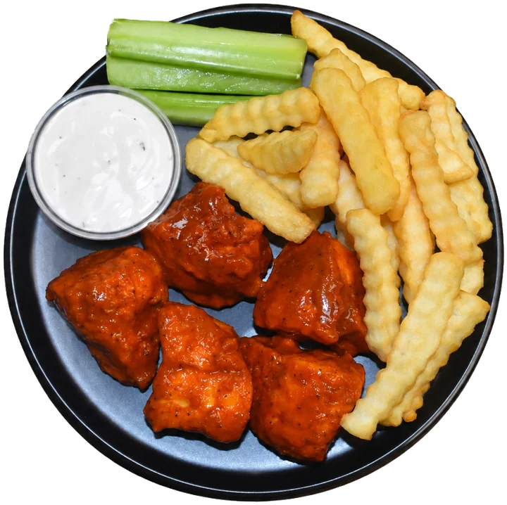 Boneless wings combo with fries, celery and ranch